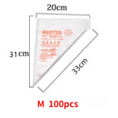 Bolsa de repostería desechable de 100 Uds., bolsas de confitería de tamaño S/M/L para decoración de pasteles, Fondant, utensilios para manga pastelera para hornear en la cocina