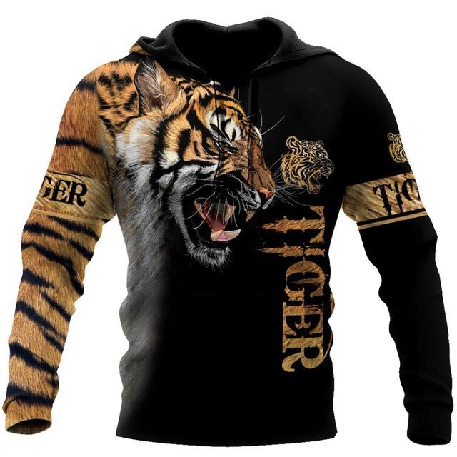 Brand Fashion Herbst Löwe Hoodies White Tiger Skin 3D All Over Printed Herren Sweatshirt Unisex Zip Pullover Freizeitjacke