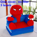 Nur 3 Schichten Bezug KEINE Füllung Baby Kindersofa Mode Cartoon Kronensitz Kinderstuhl Kleinkinder Kinderbezug für Sofa Folding