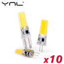10 unids/lote COB LED G4 G9 E14 3W 6W bombilla de luz AC 12V 220V lámpara LED foco iluminación de araña reemplazar 30W 60W lámparas halógenas