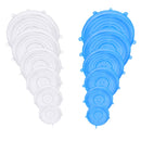 6/12 Uds. Tapas de silicona adaptables, tapas universales reutilizables para alimentos, tapa estirable lavable de silicona para envolver alimentos, accesorios de cocina