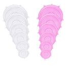 6/12 Uds. Tapas de silicona adaptables, tapas universales reutilizables para alimentos, tapa estirable lavable de silicona para envolver alimentos, accesorios de cocina