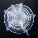 6/12 Uds. Tapas de silicona adaptables, tapas universales reutilizables para alimentos, tapa estirable lavable de silicona para envolver alimentos, accesorios de cocina