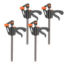 DTBD 4 Zoll 2/3/4/5/10 Stück Holzbearbeitungsstange F-Klemmclip-Set Harte schnelle Ratschenfreigabe DIY Zimmerei-Handwerkzeuggerät