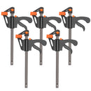 DTBD 4 Zoll 2/3/4/5/10 Stück Holzbearbeitungsstange F-Klemmclip-Set Harte schnelle Ratschenfreigabe DIY Zimmerei-Handwerkzeuggerät