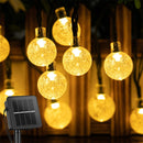 Guirnalda de luces solares para exteriores, 60 luces Led de globo de cristal con 8 modos, luz de Patio alimentada por energía Solar impermeable para decoración de fiestas en el jardín