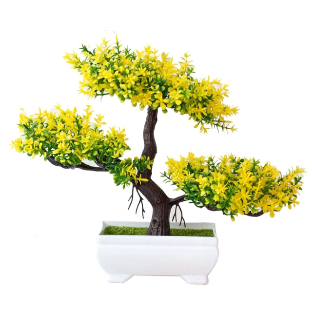 Artificial Plants Potted Bonsai Garden Decoration Outdoor Fake Plant Teen Room Decor Party Table Ornament For Home Garden Decor