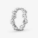 Authentische 925 Sterling Silber Prinzessin Tiara Krone Funkelndes Liebesherz, CZ Ringe für Frauen Verlobungsschmuck Jubiläum