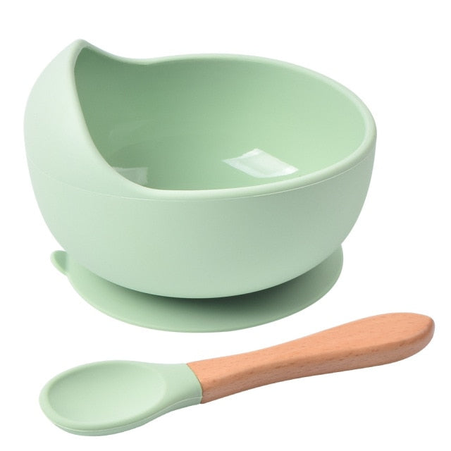 1Set Silicone Baby Feeding Bowl Tableware for Kids Waterproof Suction Bowl With Spoon Children's Dishes Kitchenware Baby Stuff