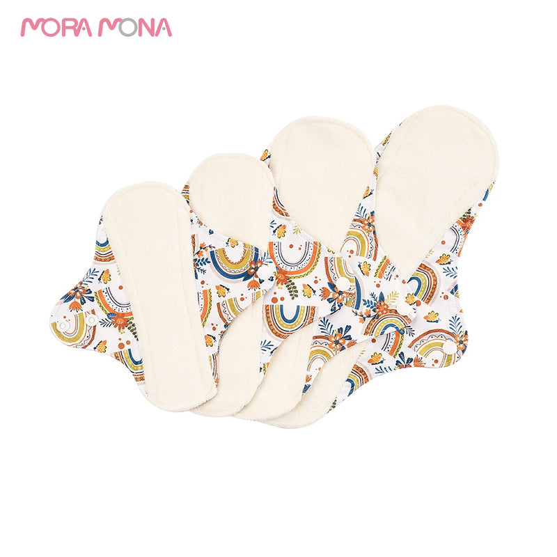 Mora Mona Blumendruck Postpartum Menstruationseinlage Waschbare Damenbinde 4 Stück/Set