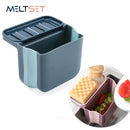 Saugnapf Küchenspüle Sieb Abflussgestell Faltbarer Seifenschwammhalter Gemüsereste Abtropfkorb Hängender Mülleimer