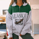 2021 Vintage Zip up Women Sweatshirts Streetwear Letter Printed Hoodies Women Back To The Basics Loose Sweatshirt with Fleece