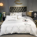 Reines Weiß Bettwäsche Set King Size Schlafzimmer Schlicht Und Raffiniert Heimtextilien Komfort Bettwäsche Bettlaken Set 220X240CM 4STK