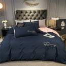 Reines Weiß Bettwäsche Set King Size Schlafzimmer Schlicht Und Raffiniert Heimtextilien Komfort Bettwäsche Bettlaken Set 220X240CM 4STK