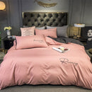 Reines Weiß Bettwäsche Set King Size Schlafzimmer Schlicht Und Raffiniert Heimtextilien Komfort Bettwäsche Bettlaken Set 220X240CM 4STK