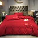 Reines Weiß Bettwäsche Set King Size Schlafzimmer Schlicht Und Raffiniert Heimtextilien Komfort Bettwäsche Bettlaken Set 220X240CM 4STK