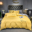 Reines Weiß Bettwäsche Set King Size Schlafzimmer Schlicht Und Raffiniert Heimtextilien Komfort Bettwäsche Bettlaken Set 220X240CM 4STK