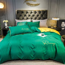 Reines Weiß Bettwäsche Set King Size Schlafzimmer Schlicht Und Raffiniert Heimtextilien Komfort Bettwäsche Bettlaken Set 220X240CM 4STK