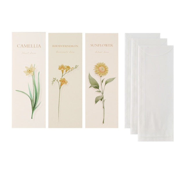 Paquete de 6 unidades de sobres translúcidos de flores frescas, papel para tarjeta de invitación, tarjeta de felicitación hecha a mano, papel para escribir cartas, papelería