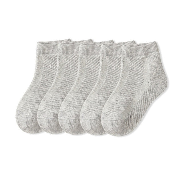 5 Pairs/Lot Children Cotton Socks Boy Girl Baby Infant Ultrathin Fashion Breathable Solid Mesh Socks For Summer 1-12T Teens Kids