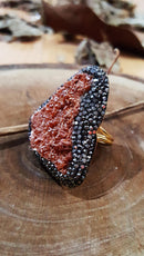 Dr Stone Naturstein Vanadinite Stone 22 Karat vergoldeter Damen Armreif WHSR20