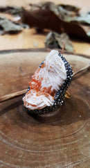 Dr Stone Naturstein Vanadinite Stone 22 Karat vergoldeter Damen Armreif WHSR19