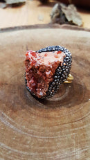 Dr Stone Naturstein Vanadinit Stein 22 Karat vergoldeter Damen Armreif WHSR21