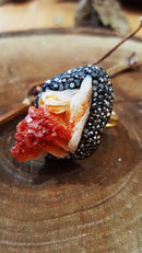 Dr Stone Naturstein Vanadinite Stone 22 Karat vergoldeter Damen Armreif WHSR33