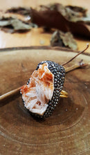 Dr Stone Naturstein Vanadinite Stone 22 Karat vergoldeter Damen Armreif WHSR11