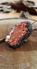 Dr Stone Naturstein Vanadinite Stone 22 Karat vergoldeter Damen Armreif WHSR32