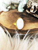 Dr Stone Naturstein-Damenperlen-Steinring DSN6