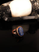 Dr Stone Naturstein Damen Lapislazuli Stein Rosévergoldeter Ring KRB373