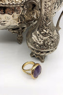 Dr Stone Harem Collection Amethyst Stein handgefertigt 925 Sterling Silber Set AHL88