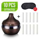 saengQ Elektrischer Luftbefeuchter Ätherisches Aromaöl Diffusor Ultraschall Holzmaserung Luftbefeuchter USB Mini Mist Maker LED Licht