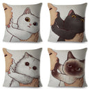 Fundas de almohadas divertidas amor beso lindo gato fundas para sofá hogar coche funda de cojín fundas de almohada decoración sofá de dibujos animados funda de almohada 45x45cm