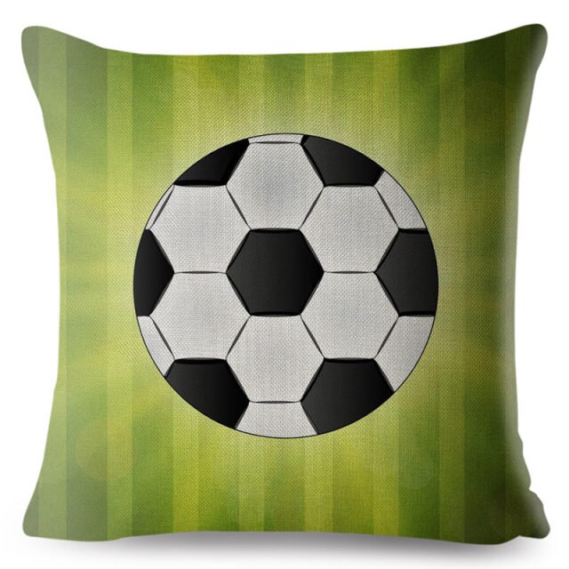 45*45cm Pillow Cover Cartoon Football Print Square Cushion Cover Linen Throw Pillows Cases Sofa Home Decor Cushion Covers
