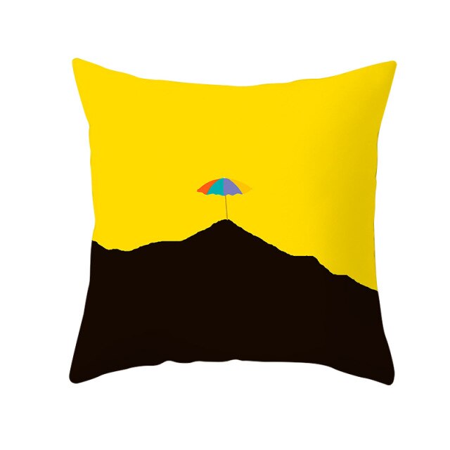 Estilo geométrico amarillo fundas de almohada cojín decorativo para sofá DIY impreso almohada silla coche cojín Navidad hogar 45x45cm decoración