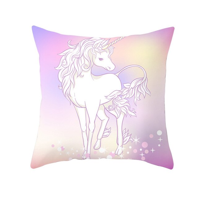 Home Cushion Cover Purple Unicorn Peach Cushion Cover 45x45cm Pillowcase Sofa Cushion Throw Decor Home Covers Pillows