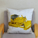 Bagger Bulldozer Auto Musterdruck Kissenbezug Kurze Plüsch Kissenbezüge Kissenbezug Heimtextilien Kissenbezug 45 * 45 cm