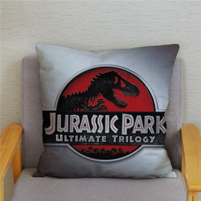 Kissenbezug Super Jurassic Park Dinosaurier Print Überwurf weicher Plüsch Kissenbezug 45 * 45 Kissenbezug Sofa Home Decor Kissenbezüge