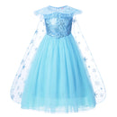 Frozen Mädchen Elsa Cosplay Kleid Kostüm Mädchen Schneekönigin Halloween Geburtstagsfeier Kinder Prinzessin Kleidung Umhang Disney
