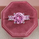 2021 neue Luxus Mode 925 Sterling Silber Rosa Engagement Ehering Ewigkeit Ring für Frauen Weihnachtsgeschenk Liebe Schmuck Z2