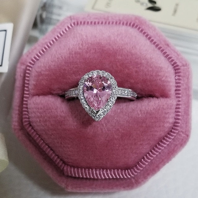 2021 nueva moda de lujo 925 plata esterlina rosa compromiso boda banda eternidad anillo para mujeres regalo de Navidad amor joyería Z2