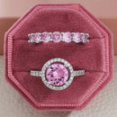 2021 neue Luxus Mode 925 Sterling Silber Rosa Engagement Ehering Ewigkeit Ring für Frauen Weihnachtsgeschenk Liebe Schmuck Z2