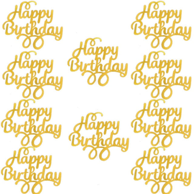 10 Uds Gittler Topper para tarta de feliz cumpleaños Bling Sparkle decoración signo Topper para tarta de feliz cumpleaños decoración de postre de cumpleaños para niña