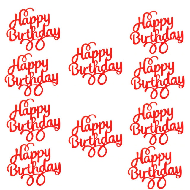 10 Stück Gittler Happy Birthday Cake Topper Bling Sparkle Dekoration Schild Happy Birthday Cake Topper Girl`s Birthday Dessert Decor