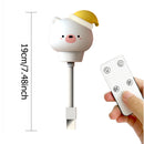 Luz LED de noche USB para niños, bonita lámpara de noche de dibujos animados, Control remoto de oso para bebé, chico, decoración de dormitorio, lámpara de noche, regalo de Navidad