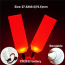 27,5 x 69,5 (76,5) mm flexible, biegbare DIY LED-Lichtaugen-Kits für Halloween-Helmmaske, Augenlicht, Cosplay-Zubehör, CR2032-Eingang