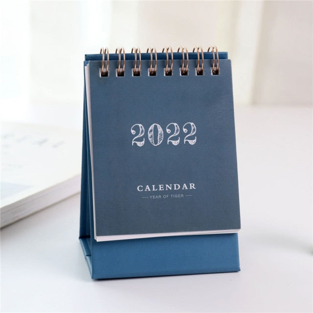 2021 2022 Einfache Schwarz-Weiß-Grau-Serie Desktop-Kalender Dualer Tagesablauf Tischplaner Jährlicher Agenda-Organizer Büro
