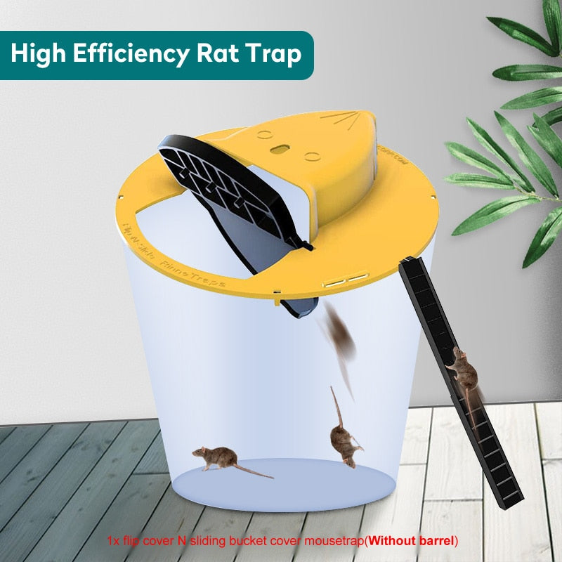Reusable Clamshell Mouse Trap Automatically Reset Plastic In/Outdoor Slide Bucket Lid Lethal Trap Mouse Door Style Multi Catch